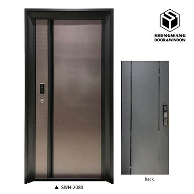 Rumah Aluminium Pintu Utama 90mm Ketebalan Daun Swing Kiri Pintu Masuk Villa
