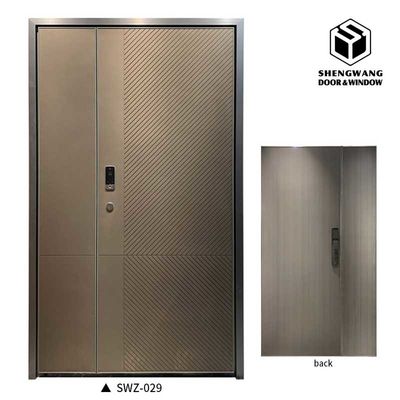 Luxury Front Aluminium Pintu Masuk Bedak Lapisan Modern Aluminium Pintu Depan