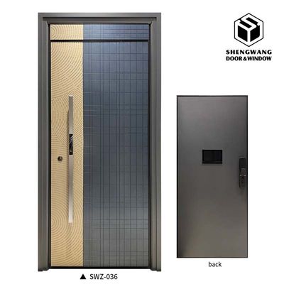 Swing Gold Aluminium pintu masuk komersial utama eksterior aluminium frame pintu eksterior