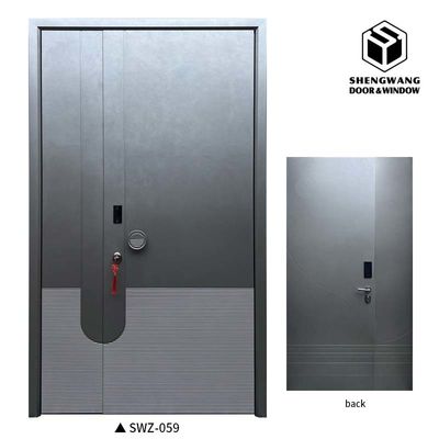 Airtight Genggam Kunci Aluminium Pintu Masuk Hotel Aluminium Pintu Depan Untuk Rumah