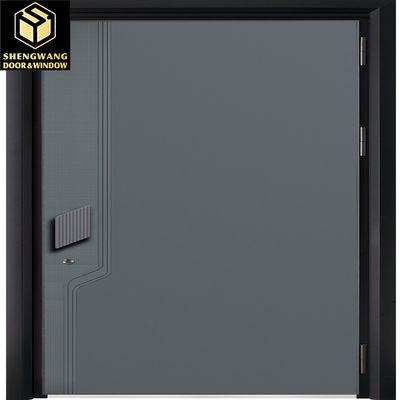 Black Powder Door pintu masuk stainless steel Transfer Panas cetak 2,0mm pintu eksterior logam padat