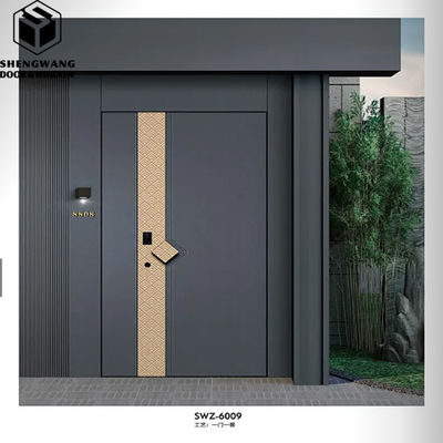 Ruang tidur abu-abu Aluminium Pintu Masuk Residential Aluminium Pintu Depan Untuk Rumah