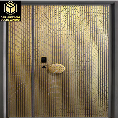 5mm Resistant Scratch Aluminium Clad Eksterior Pintu Kelas Kontemporer Aluminium Pintu Depan