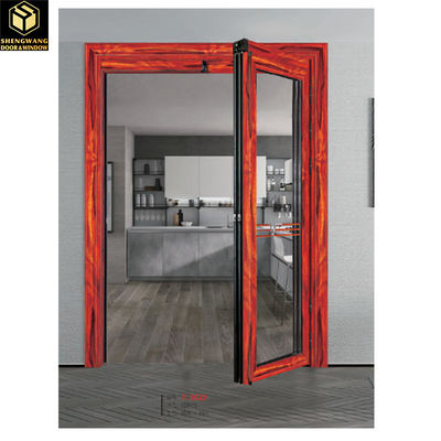 Merah dan Hitam Aluminium Kaca Pintu Gantung Aluminium Pintu Lipat Besar ODM