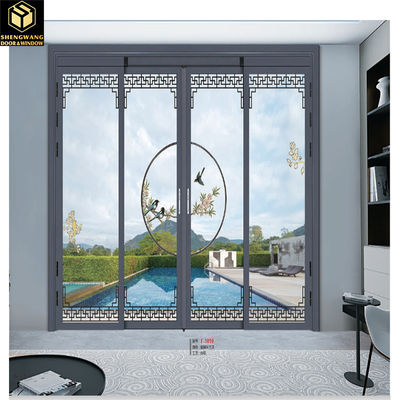 Putih Aluminium Sliding Glass Door Insulated Glass Aluminium Glassed Sliding Doors Insulasi termal