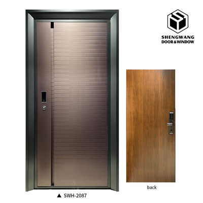 Sapele tahan korosi Aluminium Pintu Kamar Inti Padat Pintu kedap suara
