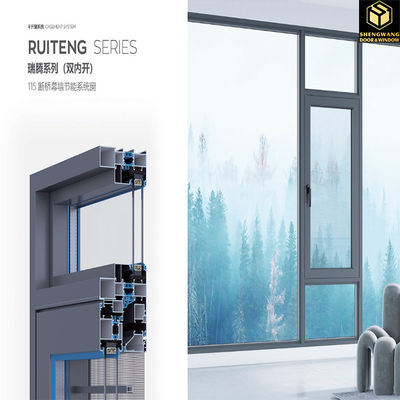 Rust Proof Aluminium Sliding Windows Sound Absorbing Aluminium Sliding Sash