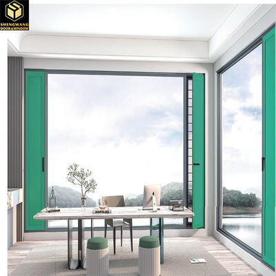 Low E Security Curtain Wall Window Aluminium yang diperkuat jendela geser untuk dapur