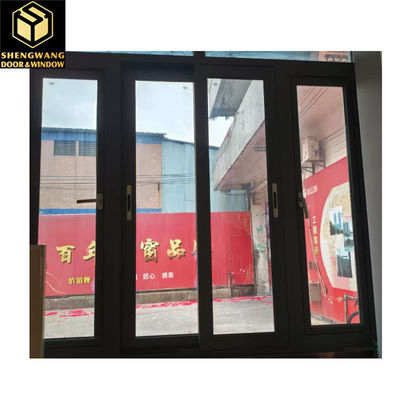 Villa Push Pull Curtain Tembok Jendela transparan Aluminium Jendela Sliding Frame