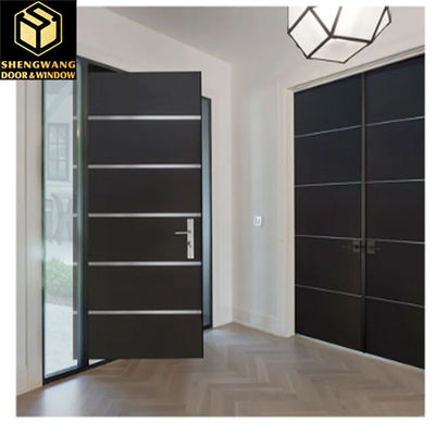 Fireproof Swig Kiri Aluminium Toko Pintu depan Villa Solid Aluminium Pintu depan