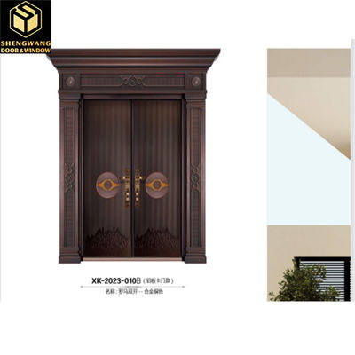 Fireproof Swig Kiri Aluminium Toko Pintu depan Villa Solid Aluminium Pintu depan