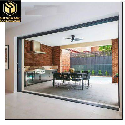 Villa Push Pull Curtain Tembok Jendela transparan Aluminium Jendela Sliding Frame