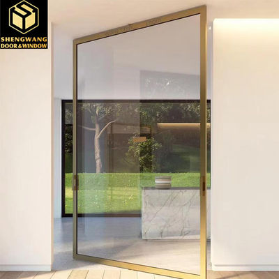 Double Glass Entrance PT Door 1.2m Width Custom Aluminium Sliding Doors Kunci Kunci