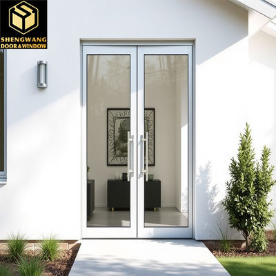 Aluminium Alloy PT Pintu 2,1m Kaca Ganda Pintu Patio Aluminium Hitam