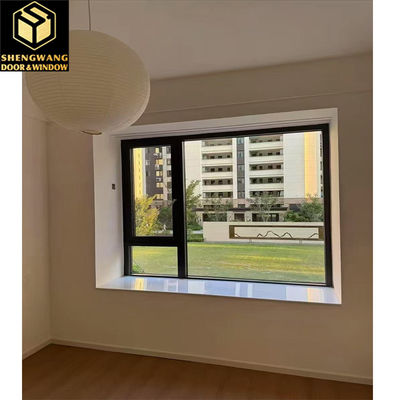 Powder Coated Aluminium Sliding Swing Window Hitam Slide Up Aluminium Window