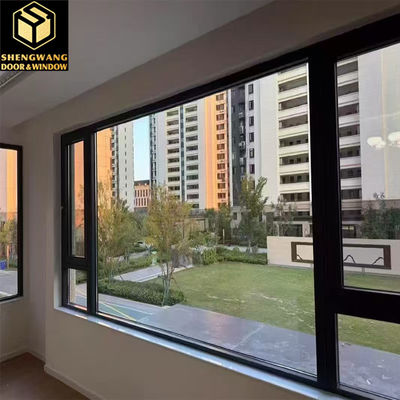 Powder Coated Aluminium Sliding Swing Window Hitam Slide Up Aluminium Window