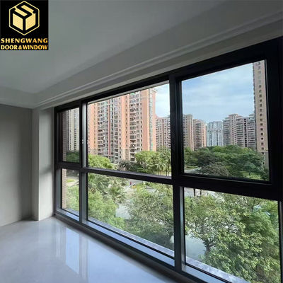 Low E Security Curtain Wall Window Aluminium yang diperkuat jendela geser untuk dapur