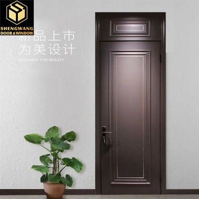 Sapele tahan korosi Aluminium Pintu Kamar Inti Padat Pintu kedap suara
