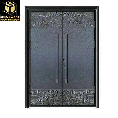 Fireproof Swig Kiri Aluminium Toko Pintu depan Villa Solid Aluminium Pintu depan