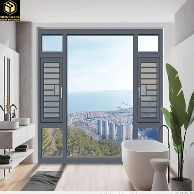 Powder Coated Aluminium Sliding Swing Window Hitam Slide Up Aluminium Window