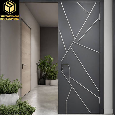 Anti pencurian bubuk dilapisi akhir dengan modern aluminium pintu masuk dan komersial abu-abu