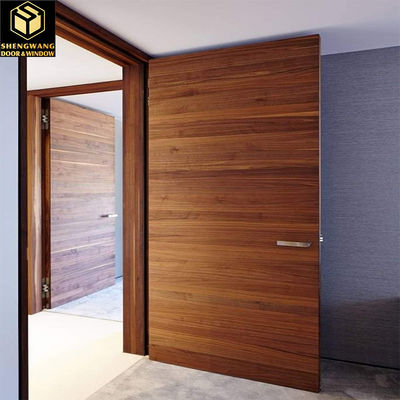Pintu Taman Aluminium Kayu Hitam Handle Noiseless Aluminium Pivot Pintu Masuk