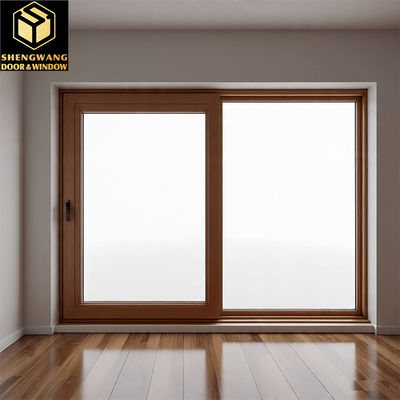 Villa Push Pull Curtain Tembok Jendela transparan Aluminium Jendela Sliding Frame