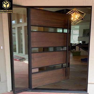 Pintu Masuk Pivot Aluminium Dengan Jaring Keamanan Baja Tahan Karat Untuk Keamanan Tambahan