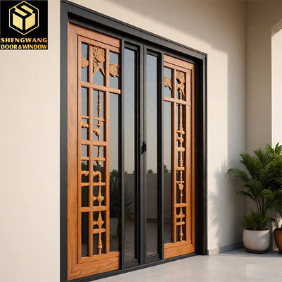 Low E Security Curtain Wall Window Aluminium yang diperkuat jendela geser untuk dapur