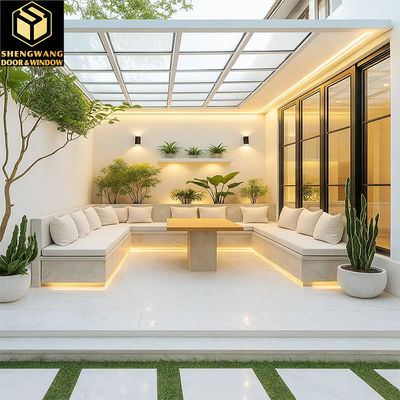 Layar geser tanpa bingkai Pintu geser aluminium Kamar tidur rumah Kaca Pintu interior